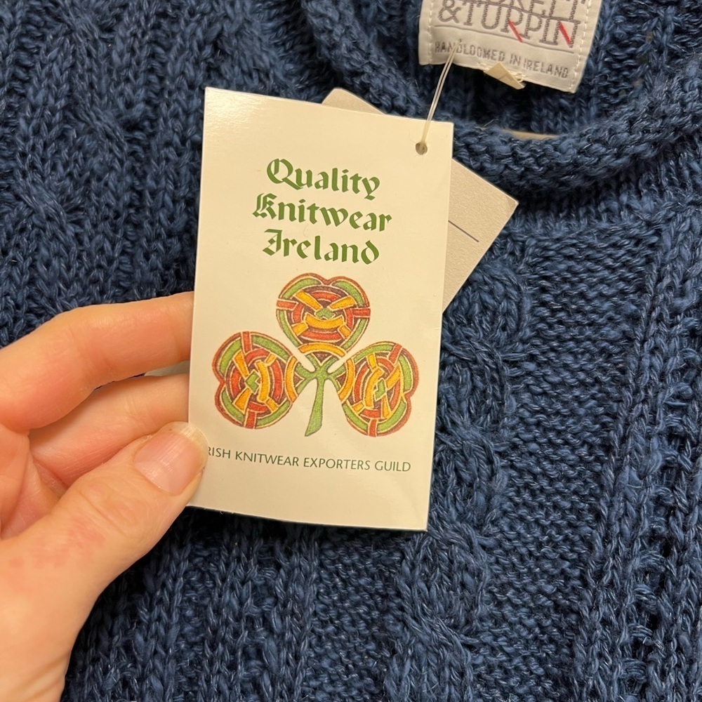 Hackett & Turpin Blue Ireland Cable Knit Sweater - Picture 7 of 11